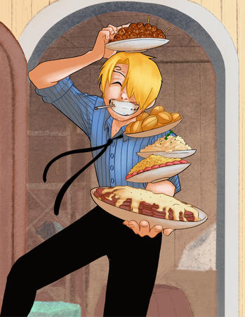 &quot;Dinner&#39;s Ready!&quot; Sanji Redraw